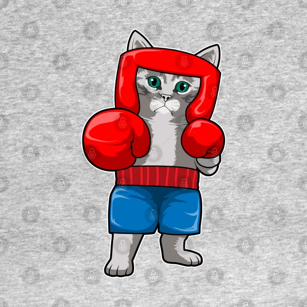 Cat at Boxing with Boxing gloves by Markus Schnabel